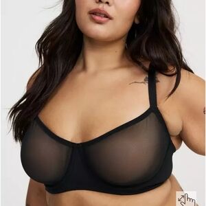 Torrid Black Mesh Underwire Bra
